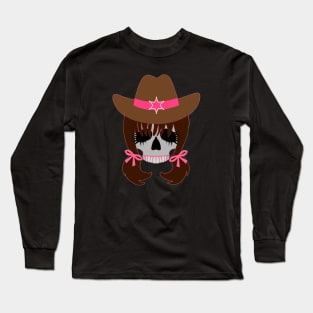 Cowgirl Skull Long Sleeve T-Shirt